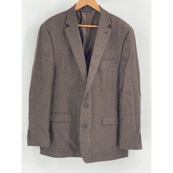 Ralph Lauren Blazer Men 46 Long‎ 46L Brown Black Wool Tweed Suit Sport Coat - Picture 1 of 12